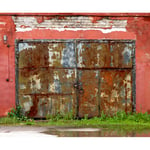 Rostig dörr i Tallin - 40x50 cm Svart ram med passpartou