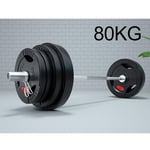Barbell Large Cast Iron Strength Weight 20KG/30KG/40KG/50KG/60KG/70KG Olympic Barbell Body Building，Gym Home Training Work Out Exercise For Man and Woman (Color : 80KG/176lb)
