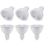 DiCUNO GU5.3 MR16 5W LED Bulb, GU 5.3 Non-Dimmable Spotlight, 50W Halogen Equivalent, 500LM, Natural White 4000K, AC/DC 12V, 38° Beam Angle, 6 Packs