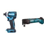 Makita DTD154Z 18V Li-Ion LXT Brushless Impact Driver - Batteries and Charger Not Included, Blue & DTM51Z Multi-Tool, 18 V,Blue