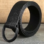 2-pack Canvasbälte för män med dubbel D-ring, slitstarkt och justerbart vardagsbälte 120cm