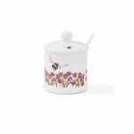 RW WN4091-XD Royal Worcester Wrendale Designs Flight of The Bumble Bee Lidded Conserve Pot with Spoon, Ceramic