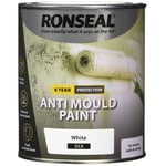 Ronseal 6 Year Anti Mould White Silk Paint for Walls and Ceilings 750ml