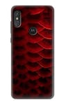 Red Arowana Fish Scale Case Cover For Motorola One Power, Moto P30 Note