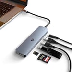 Hub USB-C 7 en 1, Station d'accueil Adaptateur USB-C, hub HDMI 4K, hub USB y Compris HDMI 4K, 100 W PD, 3 Ports USB 3.0, Lecteur de Carte SD/TF, Compatible avec Mac, Ordinateurs de Type C, systèmes