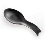 Pretty Jolly Fish Shape Stainless Steel Spoon Rest for Stove Top Metal Spoon Holder for Kitchen Counter Cooking Utensil Rest Rust Resistant Dishwasher Safe 10.6 x 3.8 Inch(Black 1PCS)