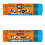 2 x O'Keeffe's Lip Repair Balm Cooling Relief Cracked Split & Dry Lips 4.2g New