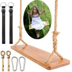 NUB Wooden Swing Seat Swing Seat Hanging Tree Swing for Adults Kids Polished Board Anti-Corrosion Wood Swing Outdoor Indoor