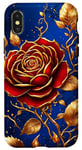 Coque pour iPhone X/XS Rose Kawaii Jaune Fleurs sauvages Bleu Luxe Feuilles