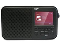 Radio Portable Rechargeable DR7+ : FM et Dab+, avec Batterie, réveil programmable, écran Couleur, 40 présélections et Prise écouteurs - Noire
