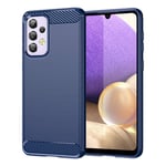 Samsung Galaxy A33 5G - Gummi cover - Børstet design - Blå