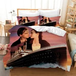 Film and Television Works Panel Multi Colour All Season Luxury Soft Duvet Cover Quilt Bedding Set with Pillowcase (135x200cm(Single),Titanic)