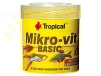 Tropical Mikro-Vit Basic, Akvariumfisk, Torr Fiskmat, Tabletter, Vitamin A, Vitamin C, Vitamin D3, Vitamin E, 48%, 8%