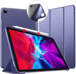 Coque Ipad Pro 12.9"" (5ème Génération 2021), Ipad Pro 12.9 2020 Étui Flexible Smart Case [Veille/Réveil Automatique], Tpu Souple Bumper Arrière Cover Pour Apple Ipad Pro 12.9 2018, Bleu Foncé