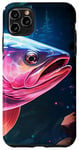 Coque pour iPhone 11 Pro Max Bleu violet truite magique forêt nature pêche portrait art