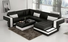 Madison design U-soffa i äkta läder - M&M collection
