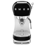 Smeg ECF02BLUK Espresso Coffee Machine with Steam Wand, 1950s Retro Design,stainless steel filter holder, an anti-drip system, Black