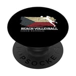 Beach Volleyball Womens Czech Republic Flag Volleyball Girl PopSockets Swappable PopGrip