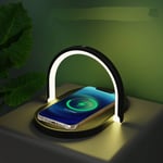 Bedside Table Touch Lamp with 15W Fast Wireless Charger Desk Table Lamp and Phone Holder, Color Changing Bedroom Living Room Night Light with Touch Control, Warm Bedside Lamp for Lovers. (Green)