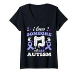 Womens National Irritable Bowel Syndrome Blue Ribbon Autism IBS V-Neck T-Shirt