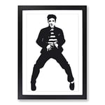 Big Box Art Elvis Presley The Jailhouse Rock (2) Framed Wall Art Picture Print Ready to Hang, Oak A2 (62 x 45 cm)