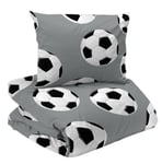 Fotboll Grå Barn Bäddset Enkeltäcke Barn 150x210 Redlunds
