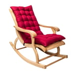 Rocking Chair Cushions, Sun Lounger Cushion Pads, Lounge Chair Cushions Thicken Lengthen Folding Wicker Chair pads Patio Furniture Overstuffed Bench Cushion 120*50cm (1PCS-Wine)