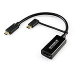 Speaka Professional SP-9015340 HDMI Adapter Cable [1x HDMI Female to 1x USB-C™ Male] Black Braided Shield 15.00 cm