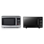 Toshiba 800w 23L Microwave Oven with Digital Display, One-Touch Express Cook, 6 Pre-Programmed Auto Cook Settings, ML-EM23P & 900w 23L Microwave Oven with 1050w Crispy Grill, Black - MW2-AG23PF