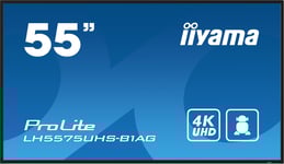 iiyama LH5575UHS-B1AG skyltställ Platt skärm för digital skyltning 138,7 cm (54.6") LCD Wi-Fi 500 cd/m² 4K Ultra HD Svart Inbyggd processor Android 11 24/7