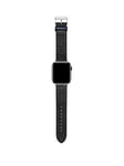 Ted Baker Black leather strap for Apple watch (42/44mm), Black, Men