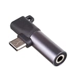 AKYGA AK-AD-62 Adaptateur Casque USB Type C vers USB Type C/Jack 3,5 mm pour Android Noir