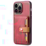 Trolsk Leather Wallet & Stand Case (iPhone 14 Pro) - Röd
