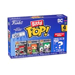 Funko Bitty POP! DC - Harley Quinn, the Joker, Poison Ivy and A Surprise Mystery Mini Figure - 0.9 Inch (2.2 Cm) - DC Comics Collectable - Stackable Display Shelf Included - Gift Idea - Cake Topper