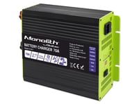 Qoltec Intelligent Professional Monolith Battery Charger For Lifepo4 Agm Gel Sla Batteries | 70A | 12V | Fast Charging