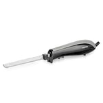 GEEPAS 150W Electric Knife – Serrated Carving Knife - Ideal for Turkey, Meat, Bread, Vegetables, Fruits, Ham, and Cooked Beef – Single Start Button & Eject Button – 2 Year Warranty, Black