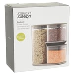 Joseph Joseph Storage Container Set Podium 3 Piece Grey Stand Dry Food 21cm