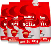 Lavazza, Qualità Rossa, Coffee Beans, 4 Packets of 1 Kg, with Aromatic Notes of