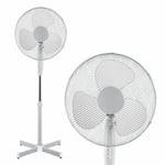 16" INCH PEDESTAL FAN OSCILLATING STAND 3 SPEED HOME TOWER OFFICE STANDING WHITE