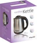 New 1.8L Brushed Stainless Steel Cordless Kettle Electric 1800W Rotational Base 