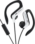 JVC In-Ear Sports Headphone with Ear Clip and 1-Button Microphone - White