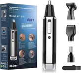 Nose and Ear Hair Trimmer-Professional USB Rechargeable Nose Hair Trimmer,4 in