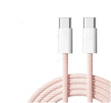 NÖRDIC 0,5m USB 2.0 USB-C til C-kabel for iPhone 15/15 Pro/15 Plus/15 Pro Max 2,4A 480Mbps 60W rosa