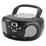 GROOVE GVPS733 BOOMBOX PORTABLE CD PLAYER W/ RADIO/AUX IN/HEADPHONE JACK - BLACK