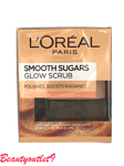L'Oreal Smooth Sugar Glow Facial & Lip Shine Scrub 3 Fine Sugar + Grapeseed Oil