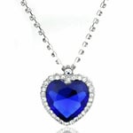 Titanic Pretty Heart Of The Ocean Big Blue Crystal Pendant Halsband