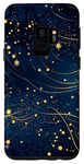 Coque pour Galaxy S9 Jolie étoile scintillante bleu nuit dorée