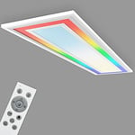 TELEFUNKEN - LED Panel, LED Ceiling Light, dimmable Ceiling Light, Includes Remote Control, RGB Outdoor use, 24 Watt, 2400 lm, Timer Function, 1000 x 250 x 63 mm (L x W x H), White