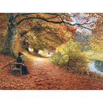 Brendekilde Wooded Path Autumn Fall Painting Extra Large Art Print Wall Mural Poster Premium XL