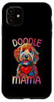 Coque pour iPhone 11 Goldendoodle Lovers Heart Pop Art pour femme
